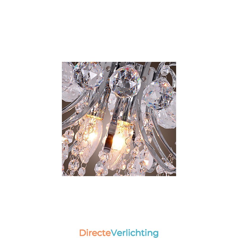 Moderne eigentijdse kristallen mini-stijl gegalvaniseerde metalen kroonluchter inbouw