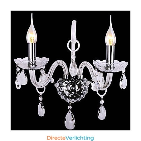 Moderne kristallen wandlampen met 2 lampen in kaarsfunctie Moderne kristallen wandlampen met 2 lampen in kaarsfunctie