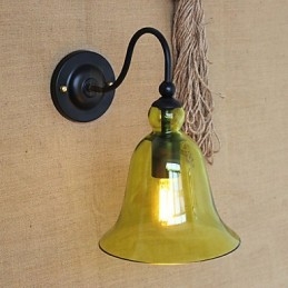 Amerikaans Landelijk Minimalistisch Blauw Glas Decoratieve Wandlamp Woonkamer Gang