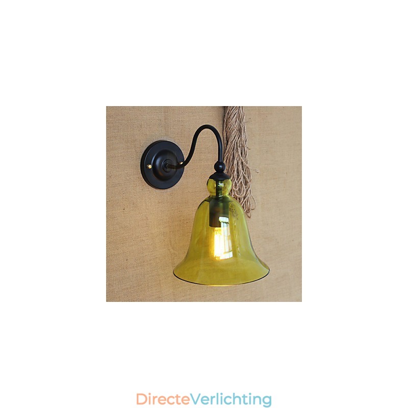 Amerikaans Landelijk Minimalistisch Blauw Glas Decoratieve Wandlamp Woonkamer Gang