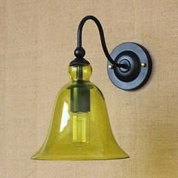Amerikaans Landelijk Minimalistisch Blauw Glas Decoratieve Wandlamp Woonkamer Gang