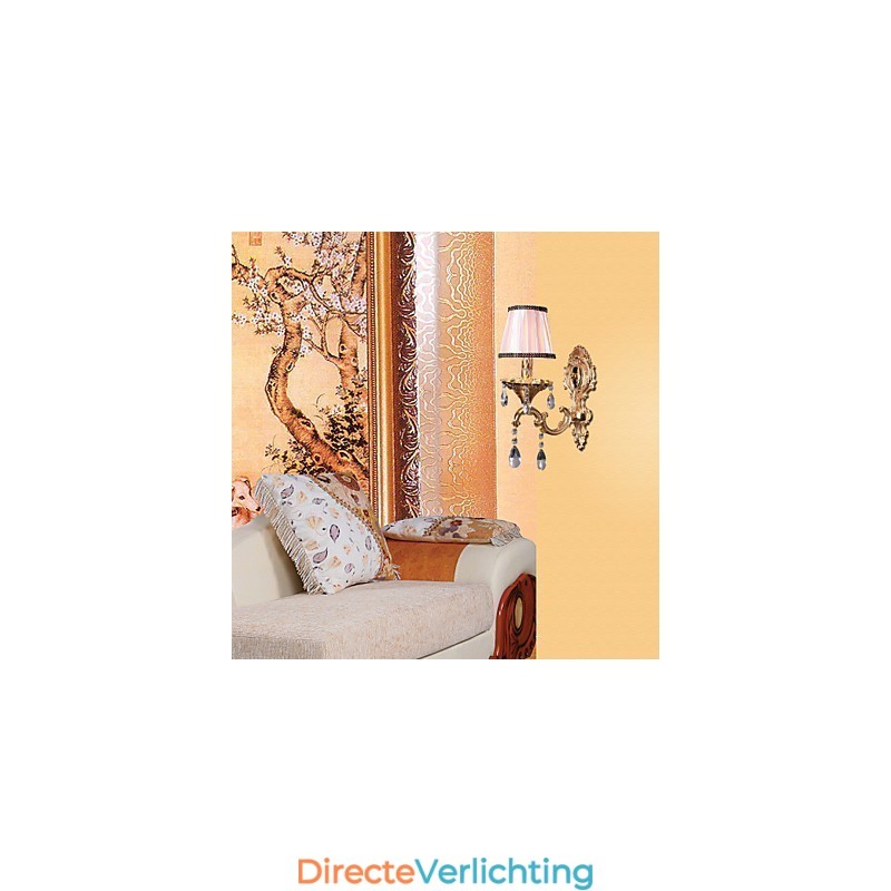Elegante kristallen wandlamp in roze