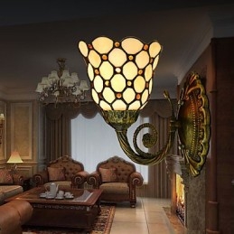 Europees Mediterrane Gecontracteerde Landelijke Creatieve Smeedijzeren Wandlamp Glazen Verlichting
