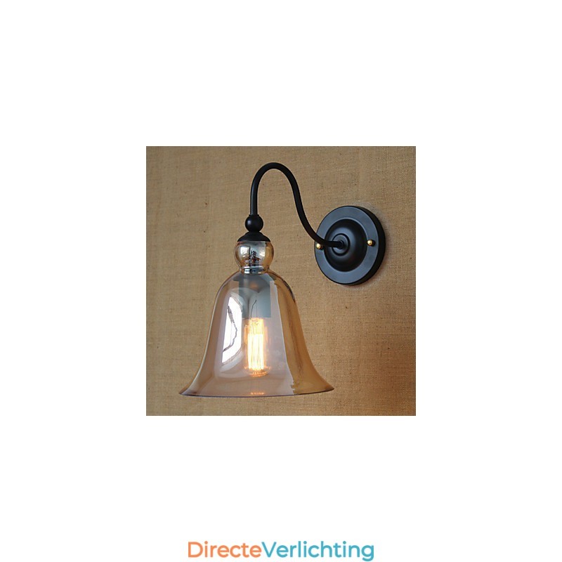 Amerikaanse landelijke minimalistische woonkamer hal versierde glazen wandlamp