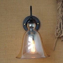 Amerikaanse landelijke minimalistische woonkamer hal versierde glazen wandlamp