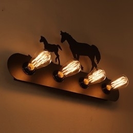 Amerikaanse dorp pastorale LOFT stijl slaapkamer gangpad ijzer retro wilde paard wandlampen gratis verzending