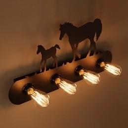 Amerikaanse dorp pastorale LOFT stijl slaapkamer gangpad ijzer retro wilde paard wandlampen gratis verzending
