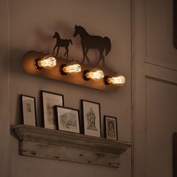 Amerikaanse dorp pastorale LOFT stijl slaapkamer gangpad ijzer retro wilde paard wandlampen gratis verzending