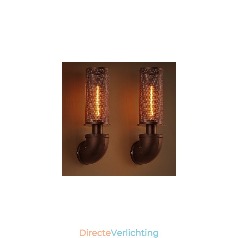 Herstel oude manieren smeedijzeren loft creatieve wandlampverlichting