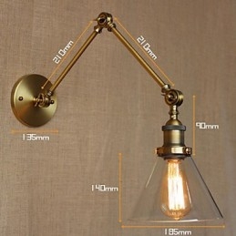 Industriële Stijl Retro Vintage Winkels Slaapkamer Moderne Kerk Hal Versierde Bronzen Wandlamp