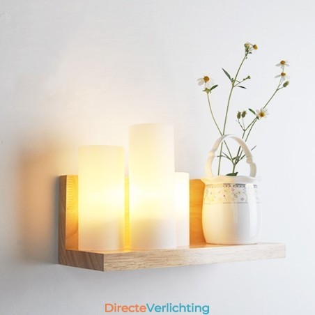 Mini Stijl Wandlampen met Glazen Kapjes Moderne Hedendaagse Houten Bamboe Wandlamp Mini Stijl Wandlampen met Glazen Kapjes Moderne Hedendaagse Houten Bamboe Wandlamp