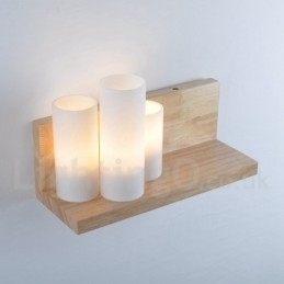 Mini Stijl Wandlampen met Glazen Kapjes Moderne Hedendaagse Houten Bamboe Wandlamp
