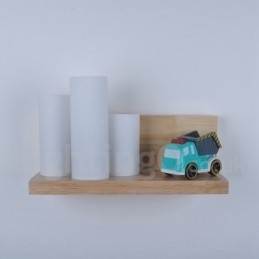 Mini Stijl Wandlampen met Glazen Kapjes Moderne Hedendaagse Houten Bamboe Wandlamp
