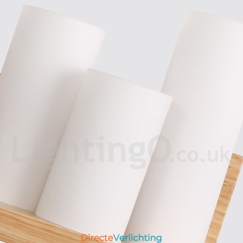 Mini Stijl Wandlampen met Glazen Kapjes Moderne Hedendaagse Houten Bamboe Wandlamp