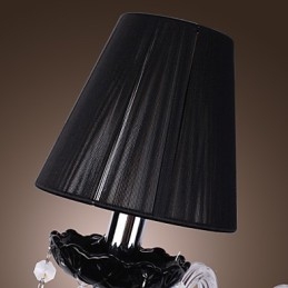 Kristallen wandlamp met 2 lampen in stoffen kap