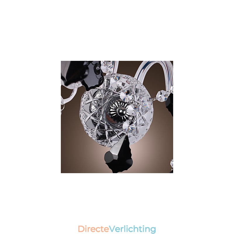 Kristallen wandlamp met 2 lampen in stoffen kap