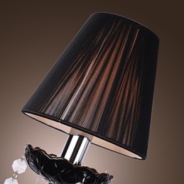 Kristallen wandlamp met 2 lampen in stoffen kap