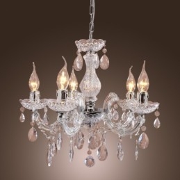 Upligh Chrome Plafondlamp Kaarslicht Acryl Armatuur Kroonluchter Hanglamp
