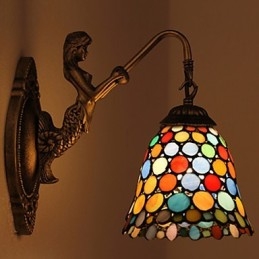 Europees gecontracteerd landelijk creatief smeedijzeren wandlamp glazen lampen