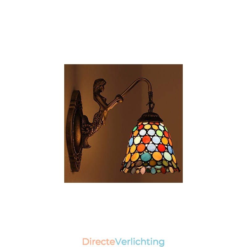Europees gecontracteerd landelijk creatief smeedijzeren wandlamp glazen lampen