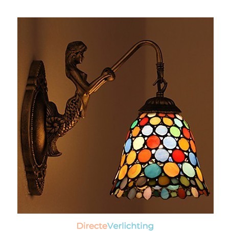 Europees gecontracteerd landelijk creatief smeedijzeren wandlamp glazen lampen Europees gecontracteerd landelijk creatief smeedijzeren wandlamp glazen lampen