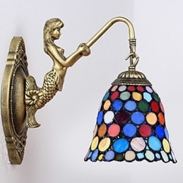 Europees gecontracteerd landelijk creatief smeedijzeren wandlamp glazen lampen