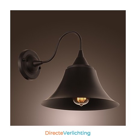 Artistieke wandlamp met retro metalen kap en beugel Artistieke wandlamp met retro metalen kap en beugel