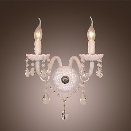 Kristallen wandlamp met 2 lampen in kaarslamp