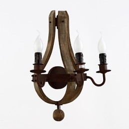 Vintage Amerikaanse rustieke houten wandwijnvatlamp woon- en slaapkamerlamp