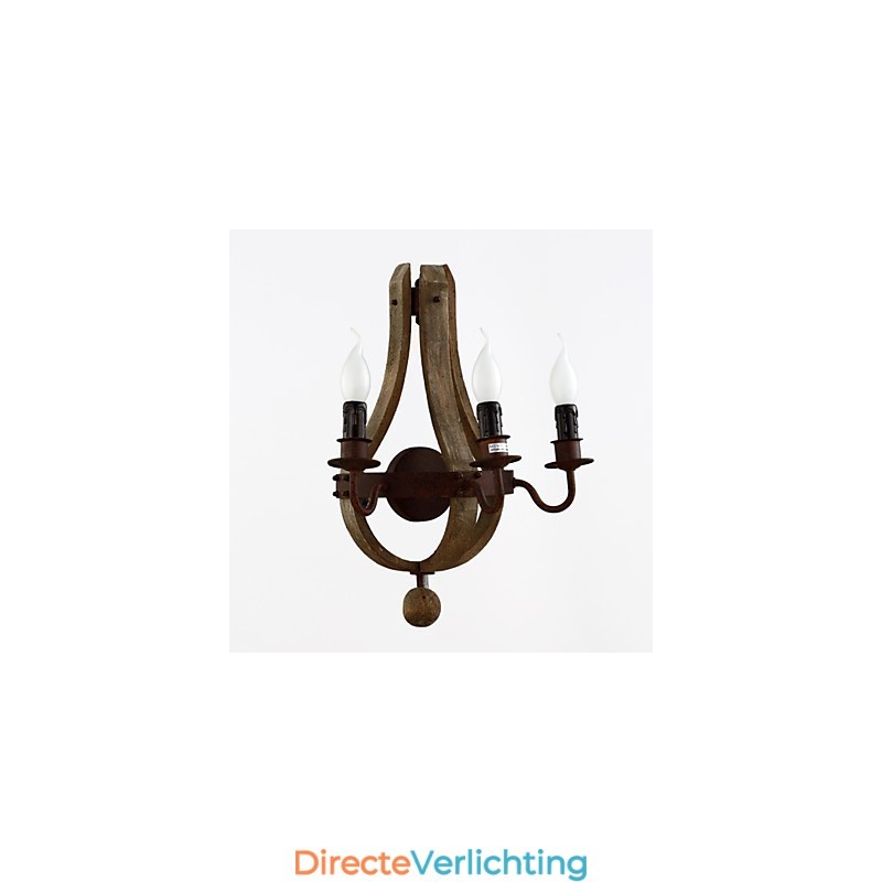 Vintage Amerikaanse rustieke houten wandwijnvatlamp woon- en slaapkamerlamp