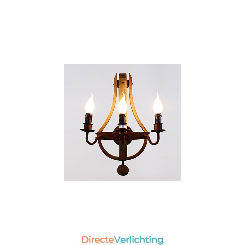 Vintage Amerikaanse rustieke houten wandwijnvatlamp woon- en slaapkamerlamp