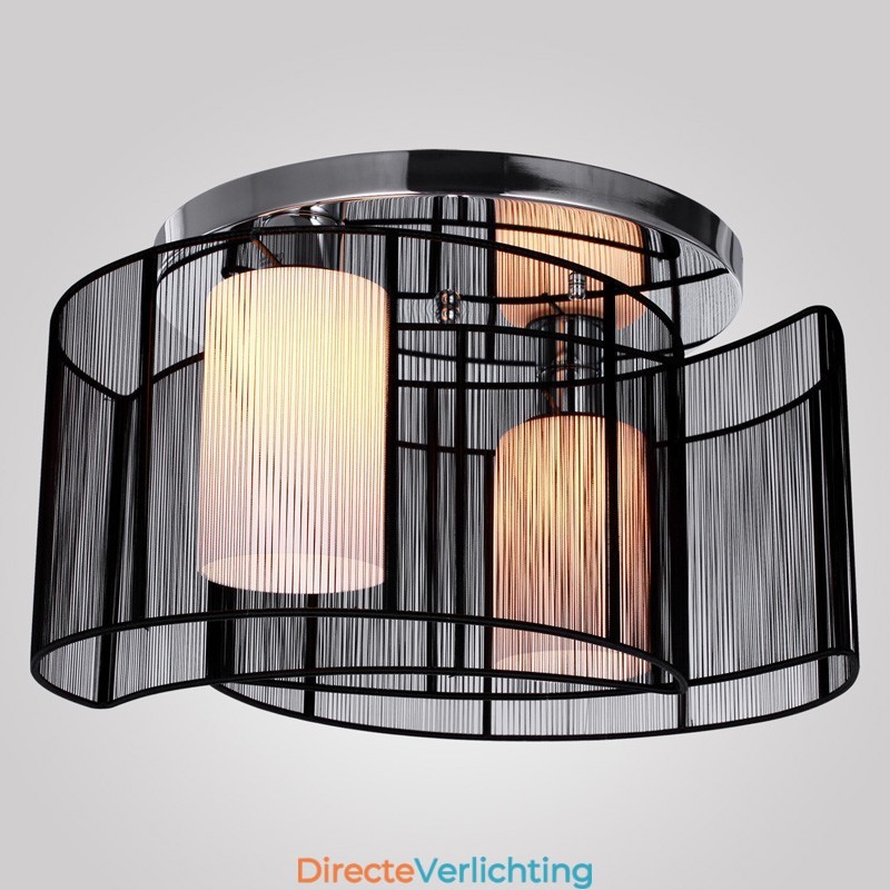 Plafondlamp Modern Design 2 Lampen Zwart