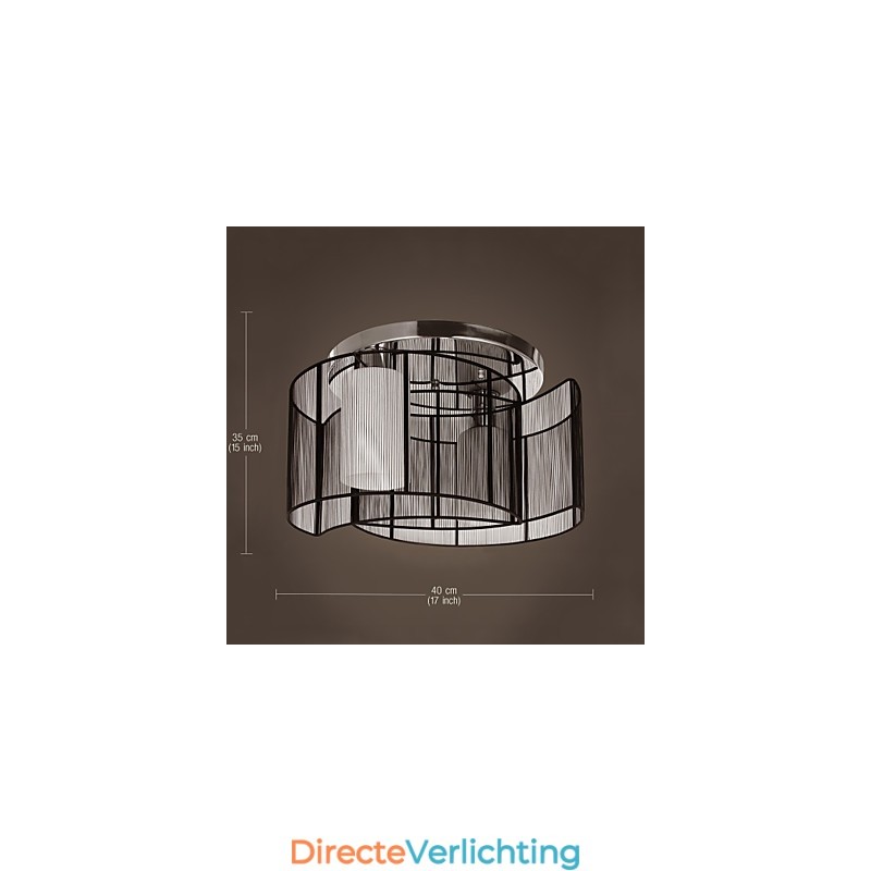 Plafondlamp Modern Design 2 Lampen Zwart