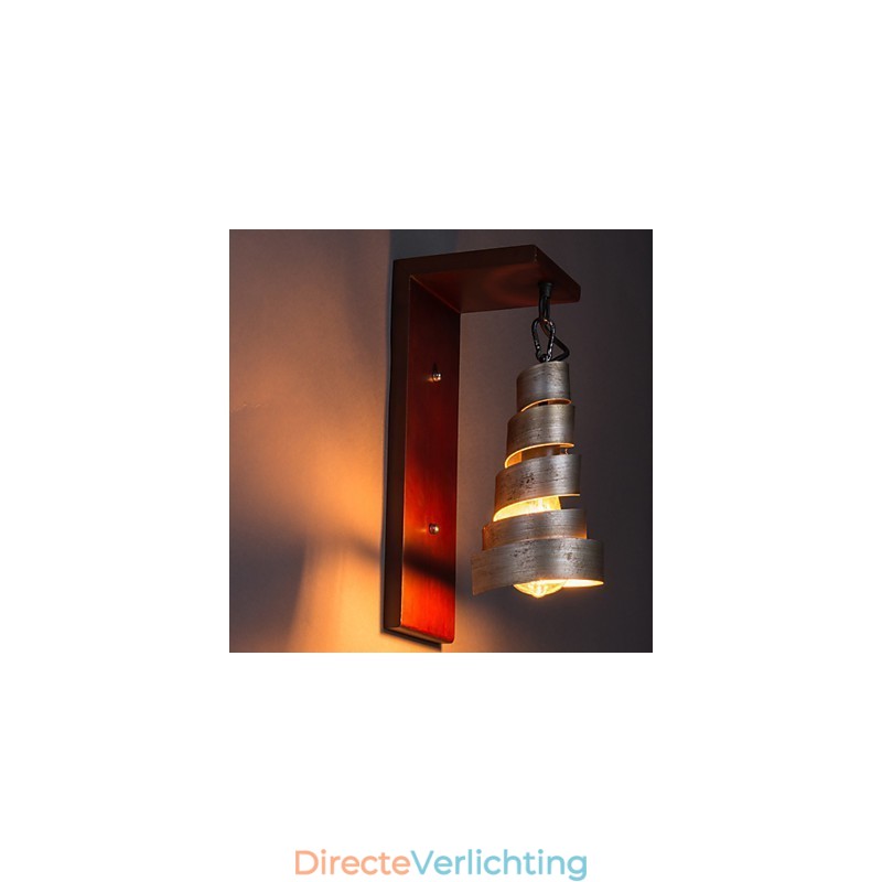 Antieke houten wandlampen 1 licht