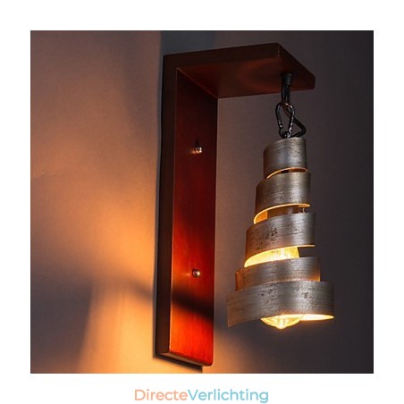 Antieke houten wandlampen 1 licht Antieke houten wandlampen 1 licht