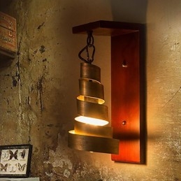 Antieke houten wandlampen 1 licht
