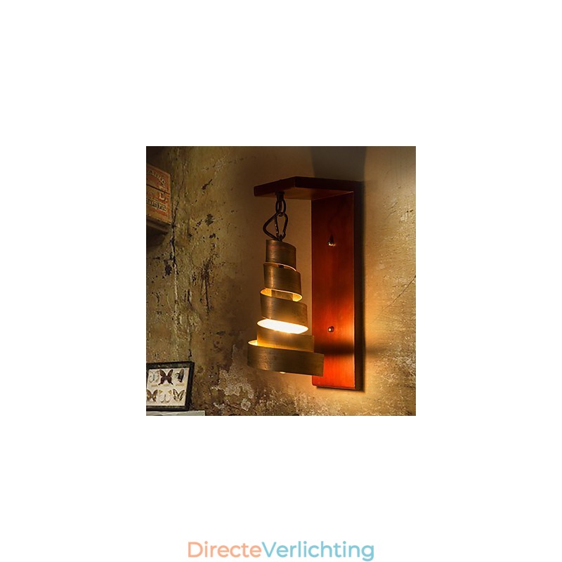 Antieke houten wandlampen 1 licht