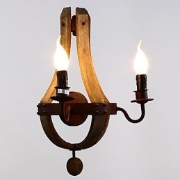 Mini Stijl Wandlampen Rustiek Lodge Hout Bamboe