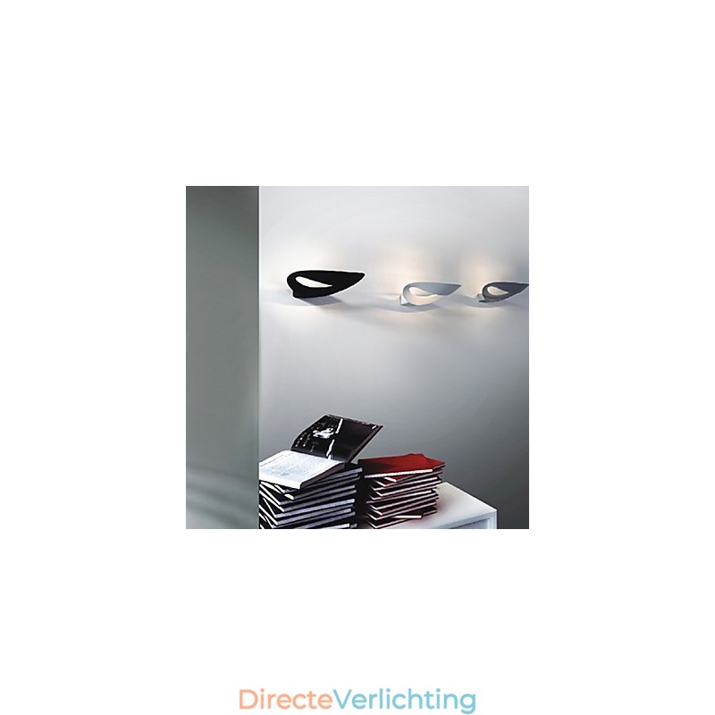 Artistieke wandlamp met 1 lichtbron in zwart-wit