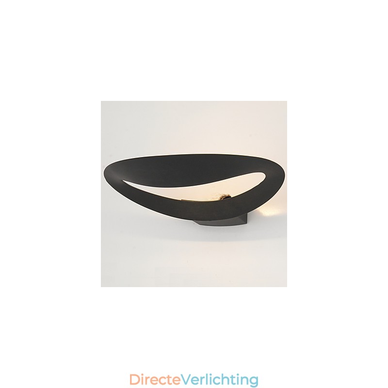 Artistieke wandlamp met 1 lichtbron in zwart-wit