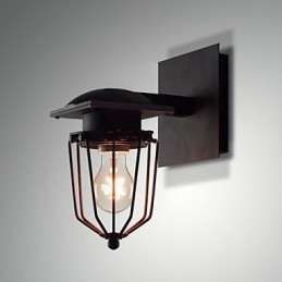 Retro Gesmeedde Wandlampen Enkele Kop Antieke Wandlamp Herinneringen Lamp Loft Amerikaans IJzer Vintage Kleine Kooien Wandlamp