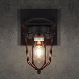 Retro Gesmeedde Wandlampen Enkele Kop Antieke Wandlamp Herinneringen Lamp Loft Amerikaans IJzer Vintage Kleine Kooien Wandlamp
