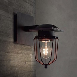 Retro Gesmeedde Wandlampen Enkele Kop Antieke Wandlamp Herinneringen Lamp Loft Amerikaans IJzer Vintage Kleine Kooien Wandlamp