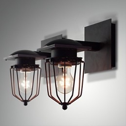 Retro Gesmeedde Wandlampen Enkele Kop Antieke Wandlamp Herinneringen Lamp Loft Amerikaans IJzer Vintage Kleine Kooien Wandlamp