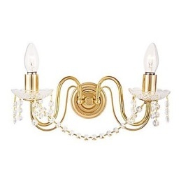 Gouden Kristallen Wandlamp met 2 Lampen