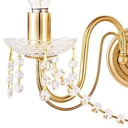 Gouden Kristallen Wandlamp met 2 Lampen
