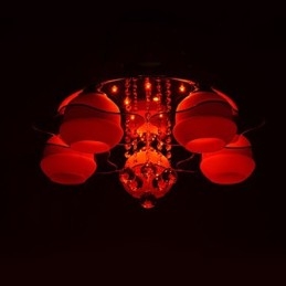 Afstandsbediening 5 lampen met blauwe rode moderne plafondlamp inbouw