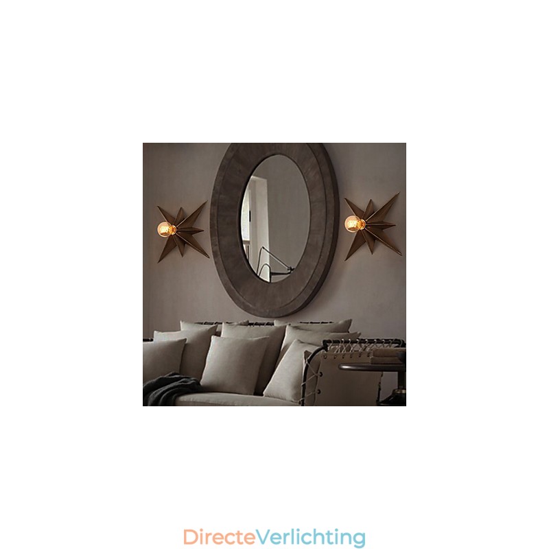Korte Vijfpuntige Ster Verlichting Gepersonaliseerde Moderne Wandlamp Kinderhuisvestingslampen