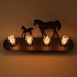 Amerikaanse dorp pastorale LOFT stijl slaapkamer gangpad ijzer retro wilde paard wandlampen gratis verzending