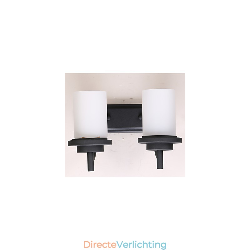 2*Retro Iron Classic Stijl Wandlamp in Schilderproces met Matglas